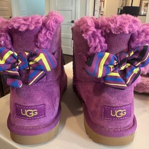 UGG Purple Boots with back bow size US 2